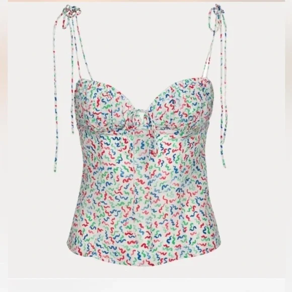 Realisation Par THE ANA Camisole in White Squiggle, size XS - Picture 8 of 15